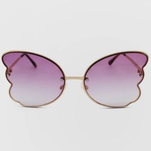 Womens Metal Frame Butterfly Glasses